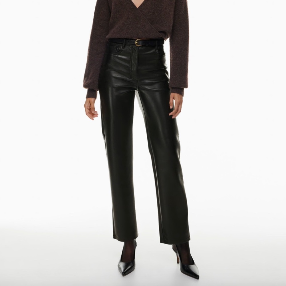ARITZIA Wilfred The Malina Pant | Black PU Pants size 00